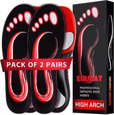 2 Pairs XS Men 4.5-6.5/Women 5.5-7.5 Plantar Fasciitis Relief Insoles, Arch Sup