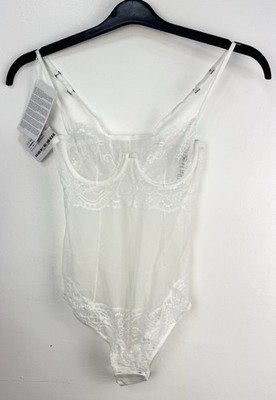 Nagelneu mit Etikett La Perla Body weiß Spitze Größe UK 34B