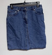 Y2K Lauren Jeans Co Ralph Lauren Denim Mini Skirt Blue Jean High Rise Preppy 12