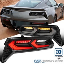 Smoke Tail Lights Fits 2014-2019 Chevy Corvette C7 Sequential Led Turn Signal