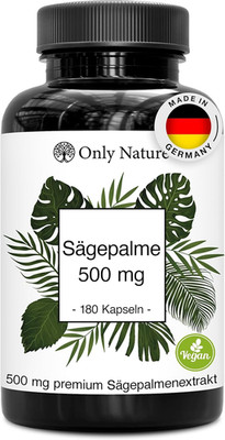 Only Nature Sägepalmenextrakt 500 Mg - 180 Prosta Kapseln - Natürlich & Wirksam 