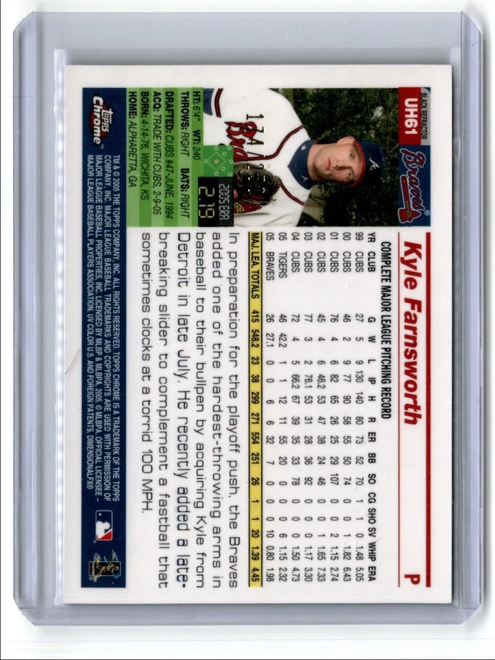 2005 Topps Chrome Black Refractor Kyle Farnsworth 174/250 Chicago Cubs #132 - Image 2 of 2