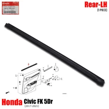 For Honda Civic FK 5Dr 2017 - '21 Rear Lh Inner Weatherstrip Window Seal Belt