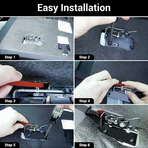 Kit de liberación de cierre rápido de asiento trasero correa negra para Ford F150 F250 F350 2009-2022 - Imagen 5 de 12