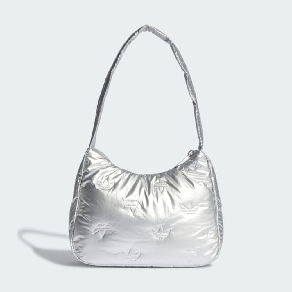 NEW adidas Originals Puffy Satin Mini Shoulder Bag Silver