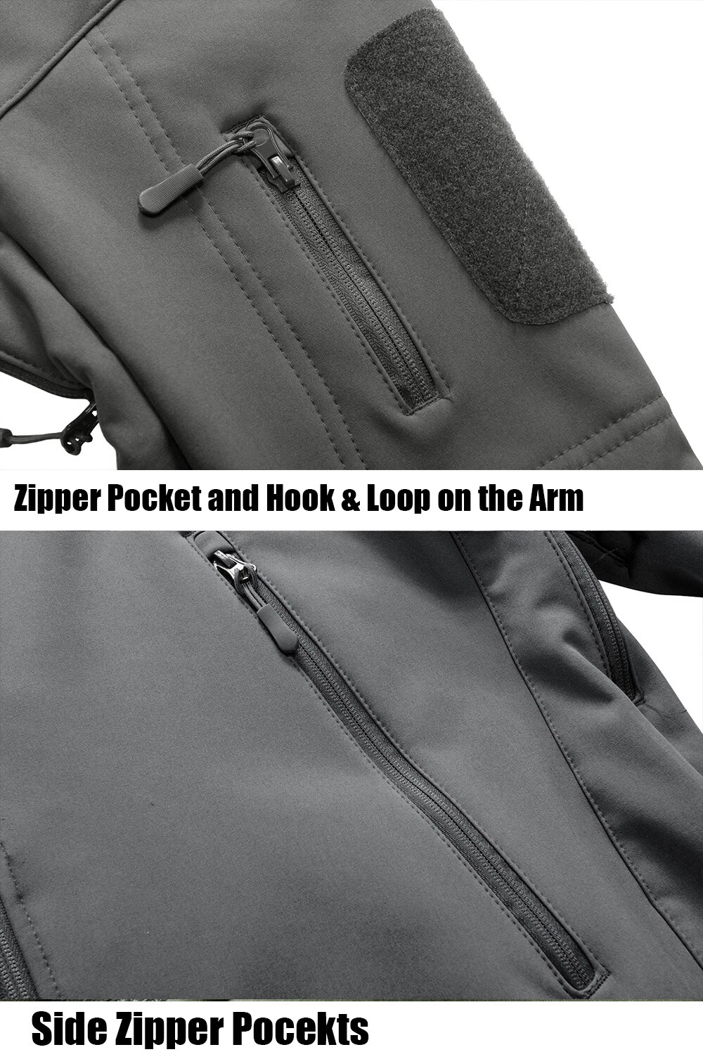 TACVASEN Waterproof Tactical Soft Shell Men Jacket Coat Army Windbreaker Outdoor - product detail image 18