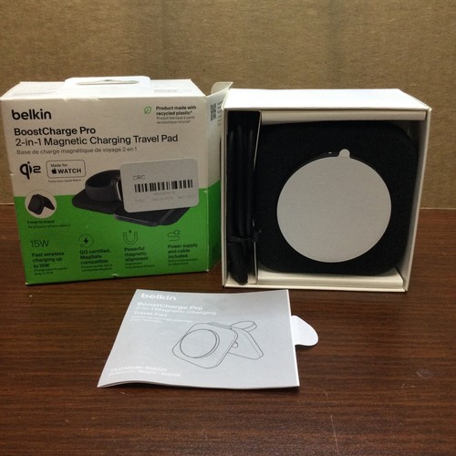 Belkin Qi2 2 In 1 Boostcharge Pro Magnetic Charging Travel Pad Sealed - Picture 4 of 4