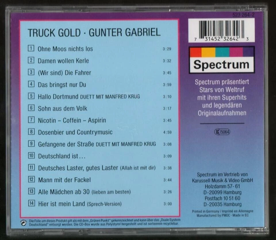 CD GUNTER GABRIEL - TRUCK GOLD (NEUWERTIG) - Bild 2 von 2