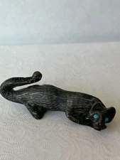 -Zuni Mountain Lion Cat Cougar Fetish-Wilfred Cheama Native--Carving Fmb6
