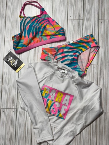 Art Class tropical Multicolor 3Pc rash guard SwimSuit Size XS (4/5) - Picture 2 of 9