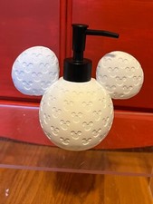 NEW Disney Mickey Mouse white lotion soap dispenser black pump 3D textured