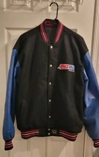Vintage JH Design AMS OIL Reversible Racing Bomber Jacket Mens Large Black Rare