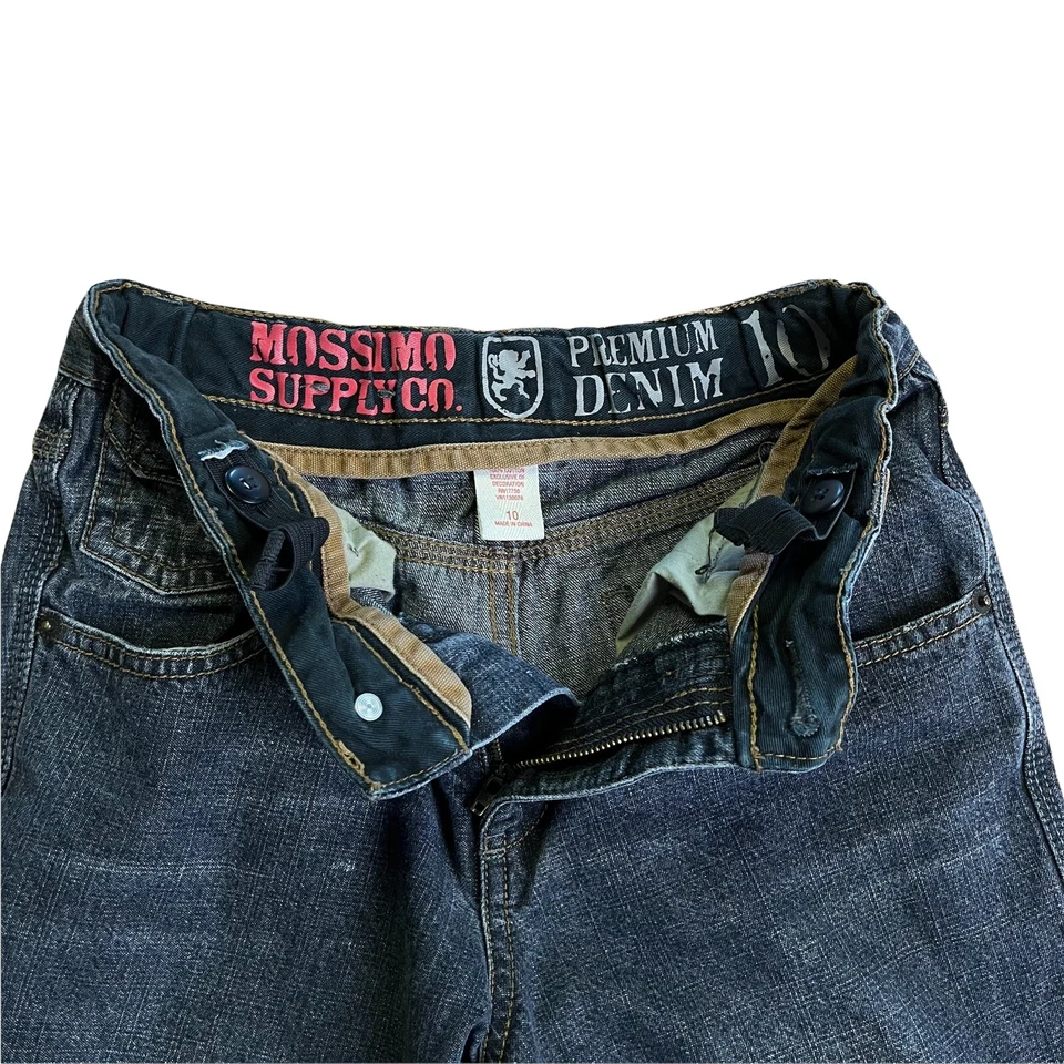 Mossimo Supply Co 高级牛仔中号水洗黑色牛仔裤男孩 10 码 — 第 3/4 张图片