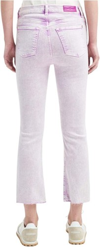 7 For All Mankind Women's Pink High Waist Slim Kick Jean SZ.24,28 Made in Italy - Picture 2 of 15