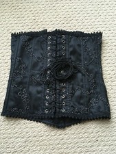 NEW  w/o Tags Plus BE WICKED Sexy  Lingerie Black Waist Cincher Size 38 Lace Up 