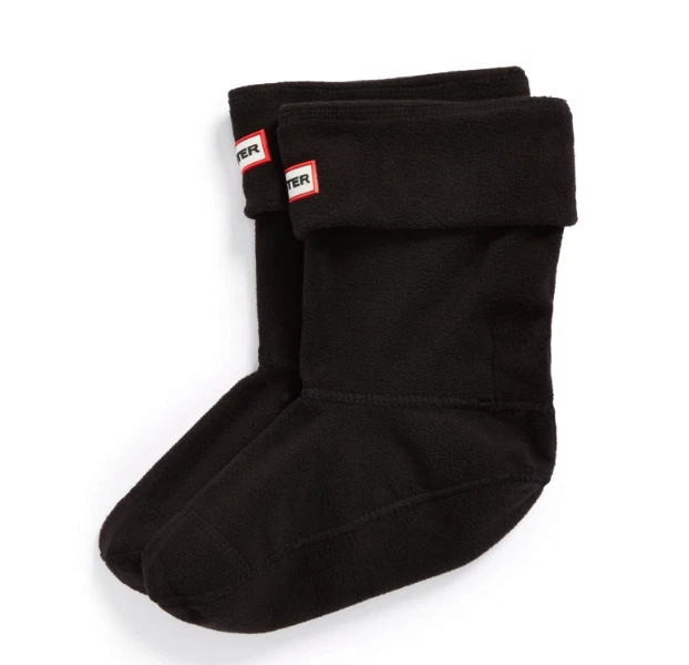 Hunter K3926 Unisex Black Short Fleece Welly Boot Socks Size L
