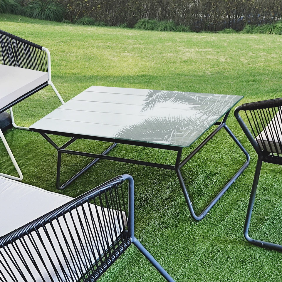 [neu.haus] Tablero de vidrio Mesa de centro 120x65cm Placa Chimenea Cuadrado - Imagen 4 de 4