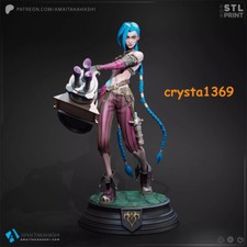 League Of Legends Jinx Action Figure Unpainted White Mold Kit Arcane DIY Model
