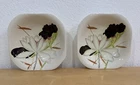 Red Wing Pottery Lotus Pattern Set of 2 Piece Square 7-1/2” Soup Bowls EUC