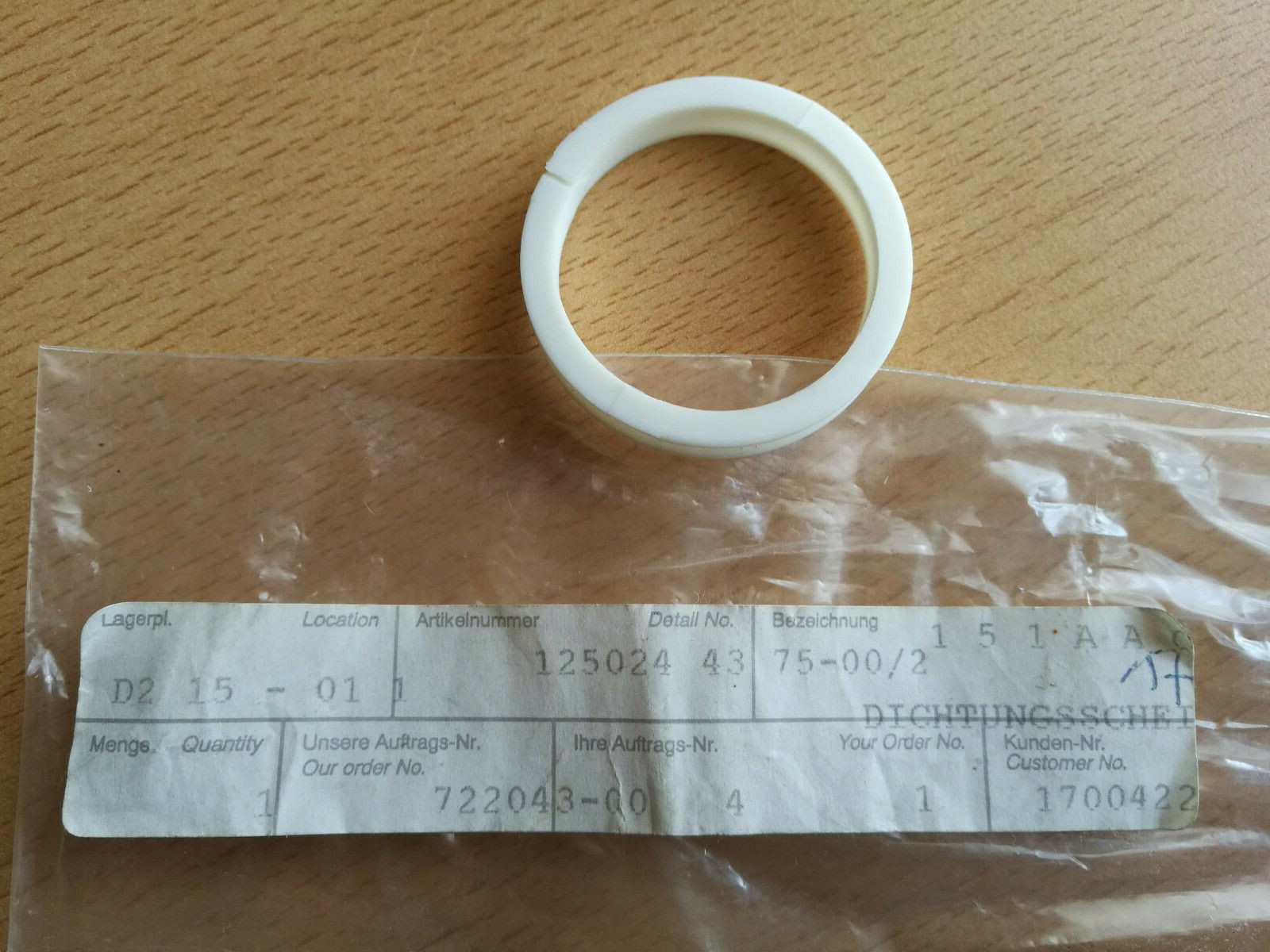 Dichtungsscheibe , Laufring, Original AEG für Sprüharm zum Geschirrspüler 125024