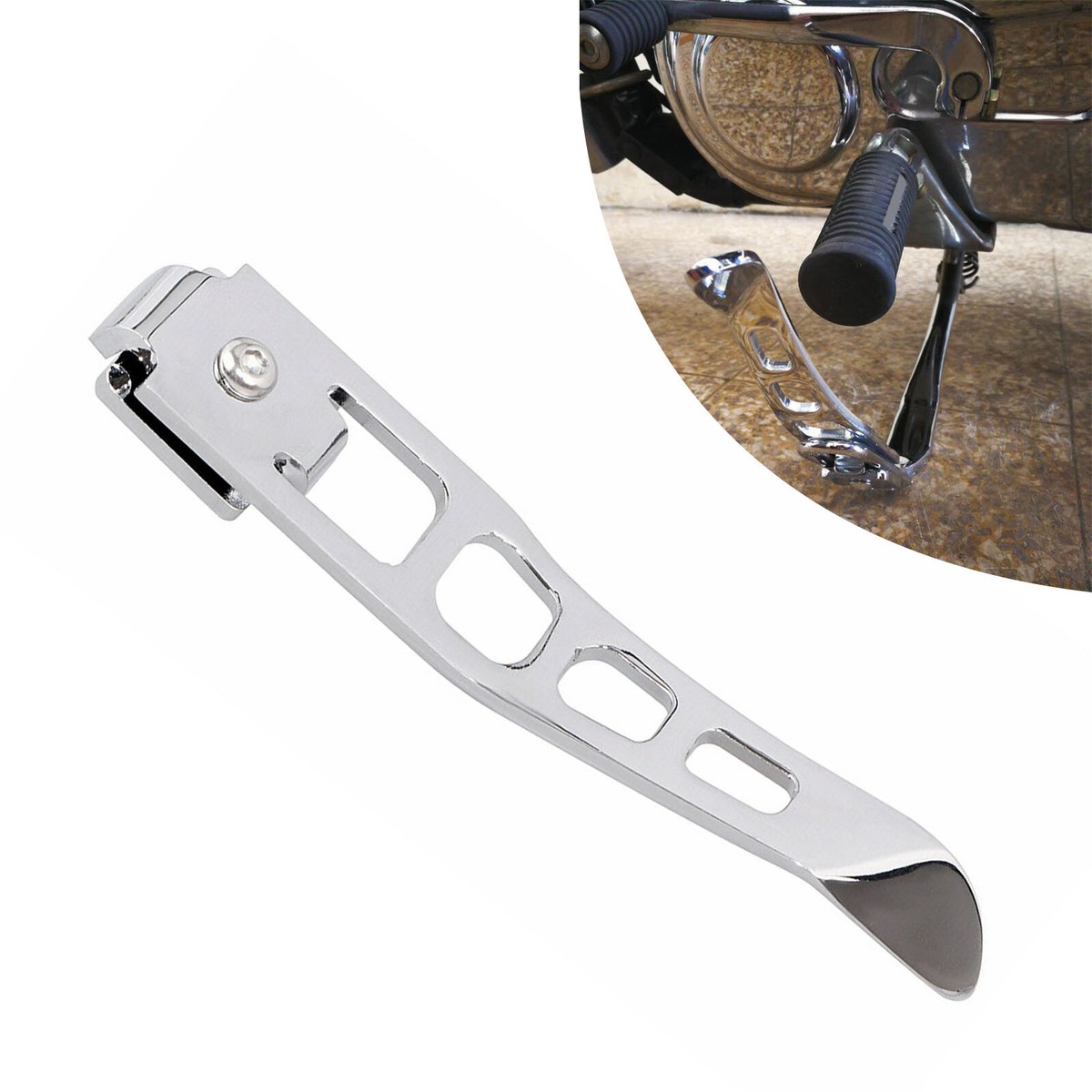Chrome Aluminum Kickstand Extension For Harley Dyna Super Glide / Street Bob FXDB (1993-2017)