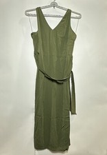 Women's Plus Size Sleeveless V-Neck Jumpsuit- A New Day Green 2X