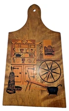 Vintage 1970s Wooden Bread Cutting Board Colonial Kitchen Made In Canada MM