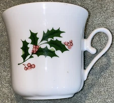 Vintage JRJS Club Holly Christmas Coffee Mug - Made in Romania 