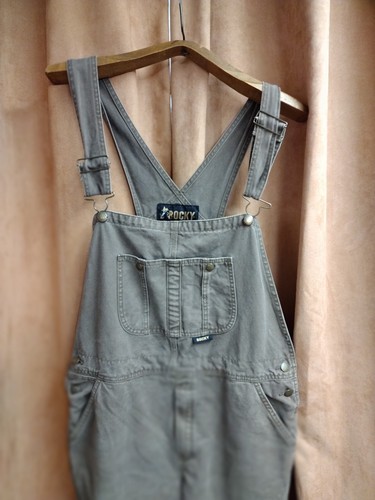MENS BROWN ROCKY (SLIGHTLY DISTRESSED) OVERALLS SZ 36/27 - Picture 2 of 10