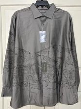 NWT Daniel Cremieux  XXL gray ski town button up long sleeve shirt mens $115