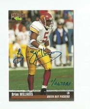 E208 BRIAN WILLIAMS RC AUTO 1995 CLASSIC ARTIST PROOF 1/2670 PACKERS FIRST MADE