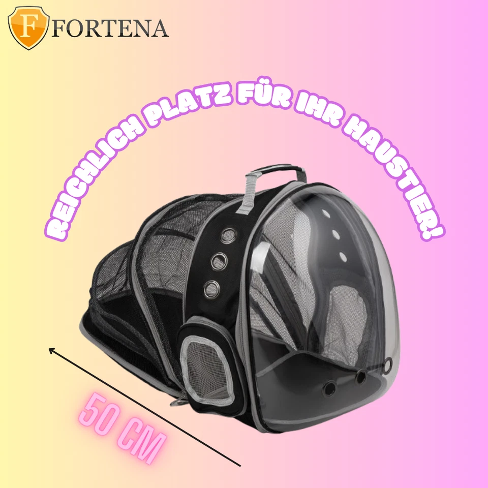 Erweiterbarer Rucksack für katze Haustiere 33x28x42 cm transparent transportbox - Bild 2 von 4