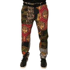 DOLCE & GABBANA Pants Multicolor Patchwork Men Dress Trouser IT54/W40/XL 1350usd