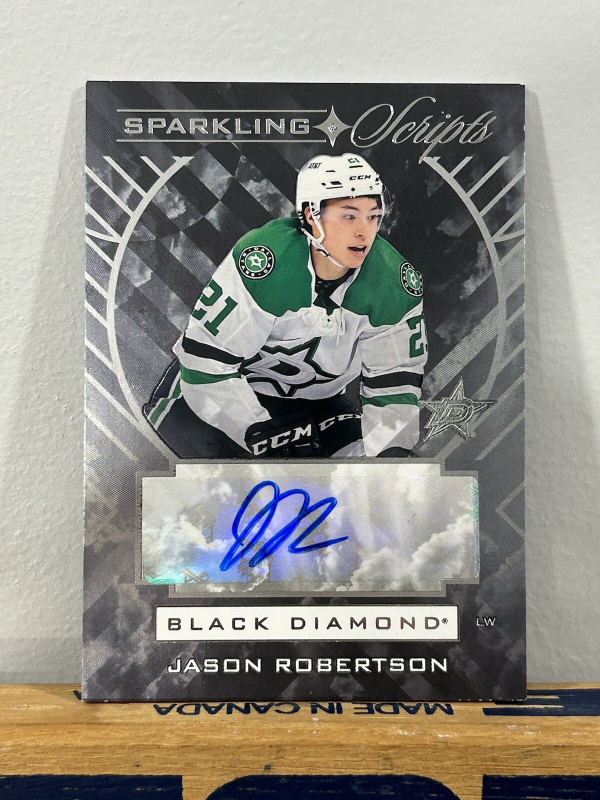 Jason Robertson #SC-JR Hockey Cards 2021 Upper Deck Black Diamond Sparkling Scripts trading card — raw and PSA graded price guide
