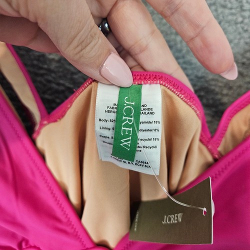 J Crew Ruched V Neck One Piece Swimsuit Plus Size 18 Plunged Neckline Modest NWT - Picture 3 of 7