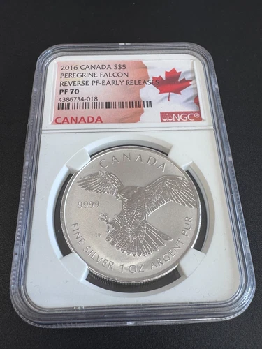 2016 NGC PF 70 Canada S $5 Peregrine Falcon Rev. PF- Early Releases