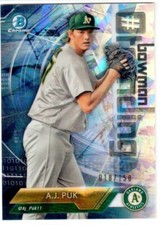 2018 Bowman Chrome A.J. PUK #trending ROOKIE Atomic REFRACTOR! #/150!