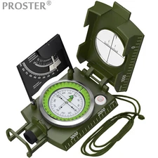 𝓟𝓻𝓸𝓼𝓽𝓮𝓻 Metal Military Compass Sighting Clinometer for Hiking Camping