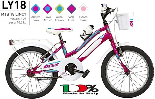 BICI 18 BICICLETTA MISURA 18 BIMBA BAMBINA LINCY MODELLO LY18 MADE IN ITALY  | eBay