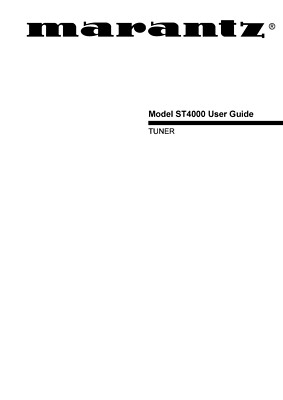 Operating Instructions for Marantz ST-4000