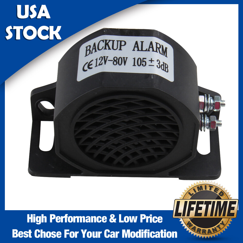 Car Alarm Horn 12V80V Waterproof Backup Warning Alarm Horn 105±3DB