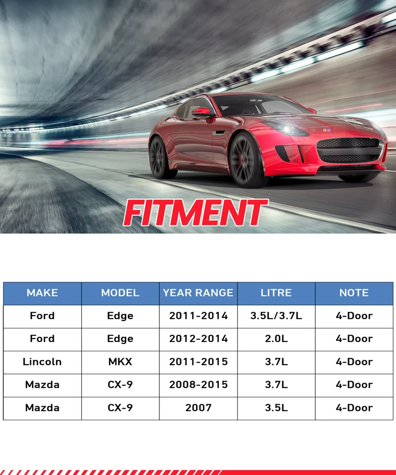 Front DIsc Brake Calipers w/ Brackets Pair for Ford Edge Lincoln MKX Mazda CX-9 Foto 2 de 4