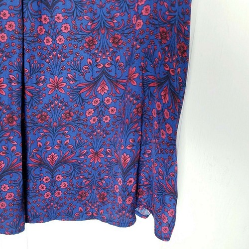 Camisa Joe Fresh Mujer Talla Pequeña Azul Floral Sin Mangas Corbata Frontal - Imagen 10 de 11