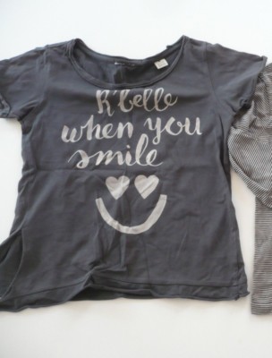 T-shirt Fille Scotch R'Belle Taille 8 Ans - Gris, Motif Géométrique, à Nouer - Occasion TB