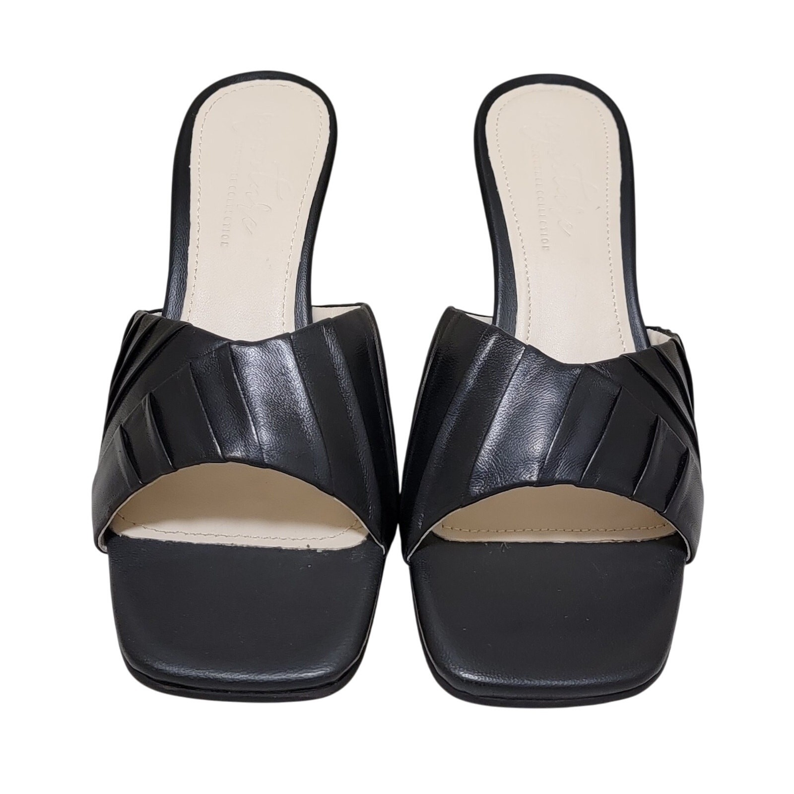 APL Sandali da donna firmati Journee Juliette stiletto slide taglia US 8M in pelle nera