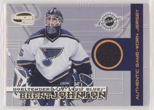 2003 Pacific Invincible Authentic Game-Worn Jerseys /1500 Brent Johnson #25 00ht