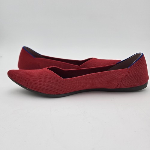 Rothy’s The Point Chili Red Flats Size 11 Womens Red EUC Pointed Toe 9.5 Fit - Picture 7 of 9