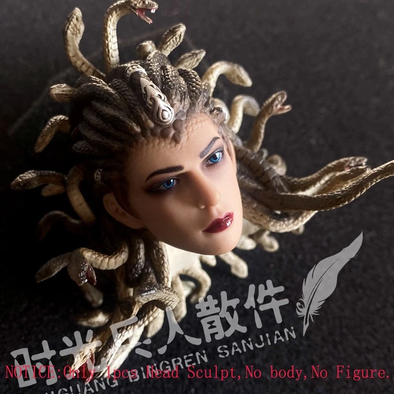Delicada figura pintada a escala 1/6 cabeza de Medusa esculpida ajuste 12" TBLeague Phicen A Foto 3 de 3