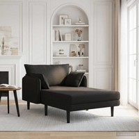 GroßE Chaiselongue Schwarz Bouclé