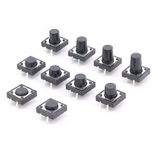 200Pcs 10 Values 4 Pins 12 X 12Mm Tactile Push Button Switch Micro Momentary ...